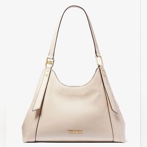 White Michael Kors Leather Large Arlo Bag